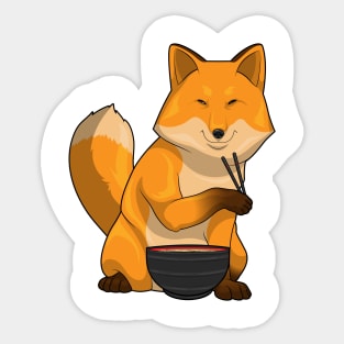 Fox Ramen Bowl Sticker